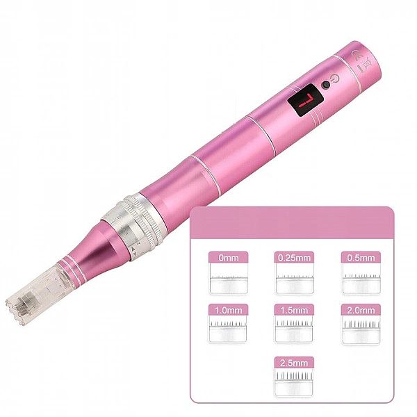 DERMA PRO Bezprzewodowy Derma Pen urządzenie do Mezoterapii + 12 Kartr