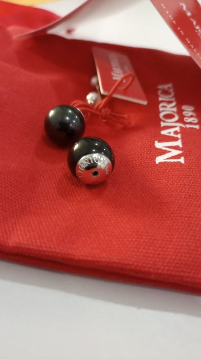 Brincos Prata e Pérolas Duplas Majorica NOVOS  embalagem e certificado