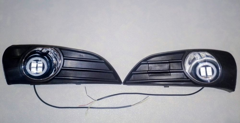 LED противотуманки + дхо с решётками для Джили МК, MK NEW, МК2, МK CROSS.
