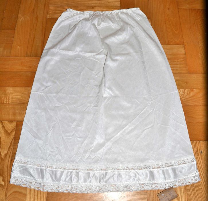17^ vintage półhalka nylon ecru 40/42