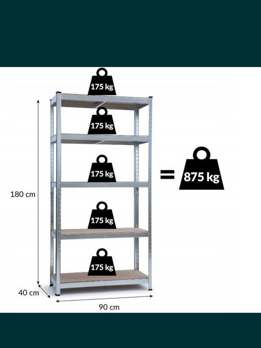 !HIT! Regał metalowy 180x90x40 magazyn sklep piwnica