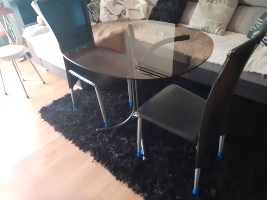 Mesa de vidro fumado para sala ou quarto