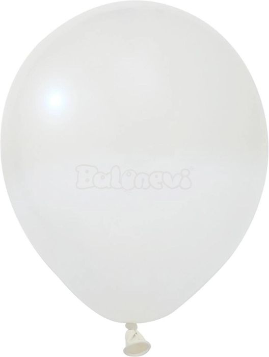Balony lateksowe Metallic białe 25cm 100szt GoParty oprawa: folia