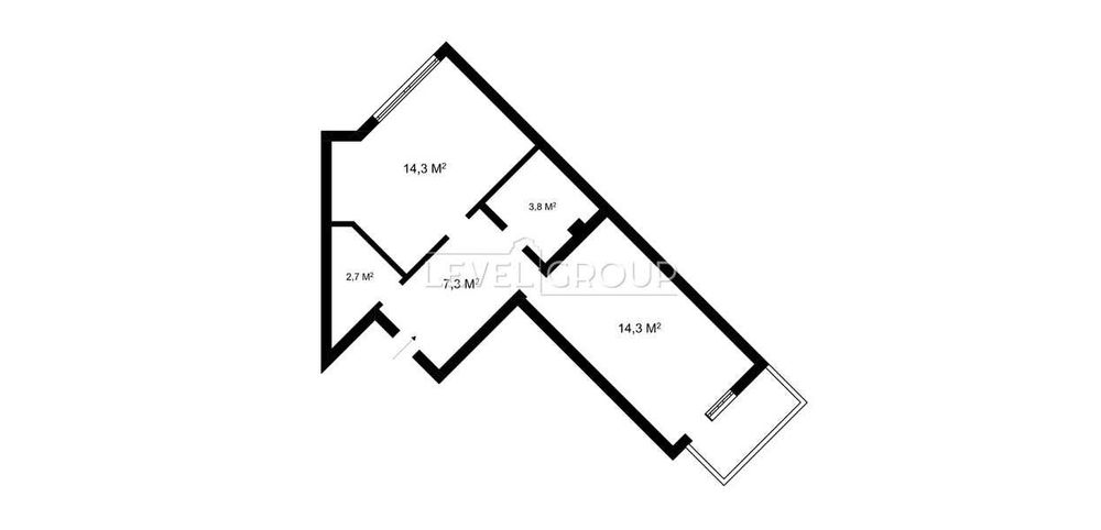 Продаж 1-кімнатної квартири "Кришталеві Джерела",2 поверх, ГАЗ. ремонт