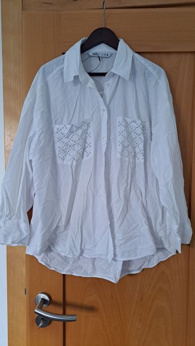 Blusa branca Zara Tam L nunca usada