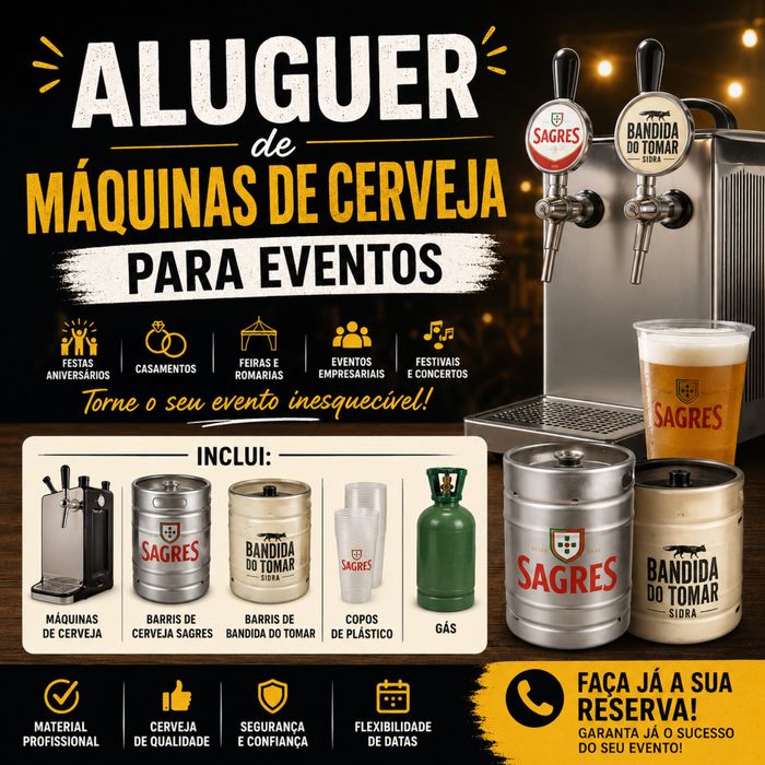 Aluguer máquina cerveja e barris