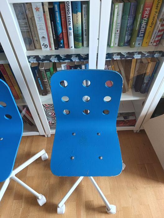 Ikea Jules krzesełko obrotowe niebieskie