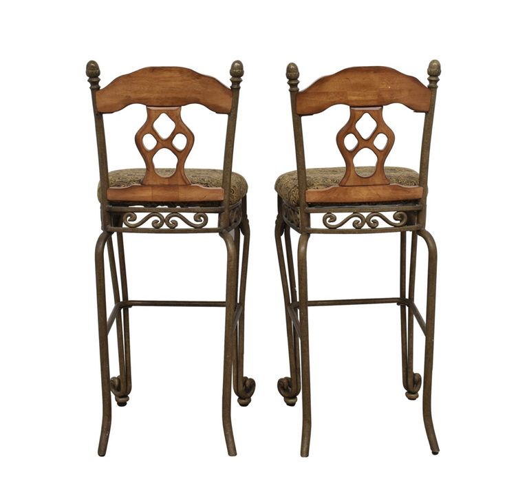 Par de Cadeiras bar grandes vitorianas em ferro antigas