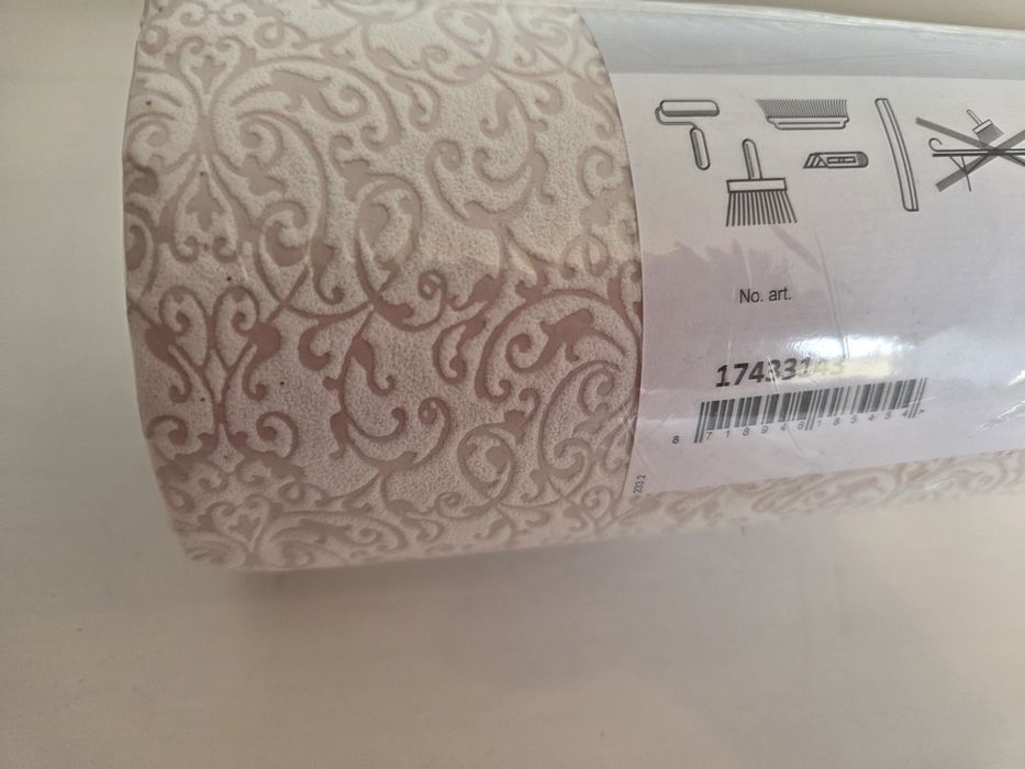 Rolo papel de parede INSPIRE motivos rosa e branco