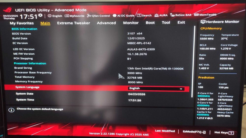 ASUS Rog Maximus Z790 APEX c/ i9-13900K