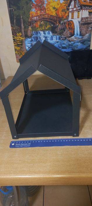 Годівничка для птахів, металева, природний колір.