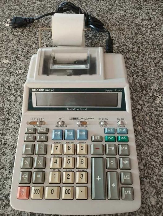 Calculadora de mesa multifunções com impressora