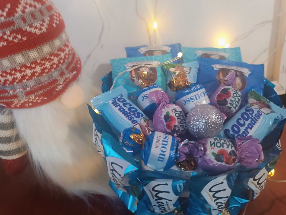 Букет із солодощів. Солодкий букет, Букет ручної роботи.