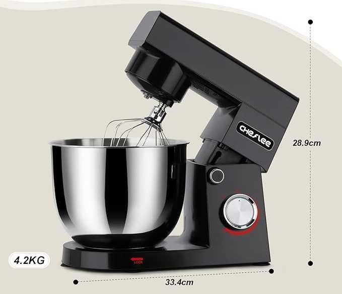 CHeflee Robot kuchenny, 1500 W z miską ze stali nierdzewnej 4,5 i 5,5