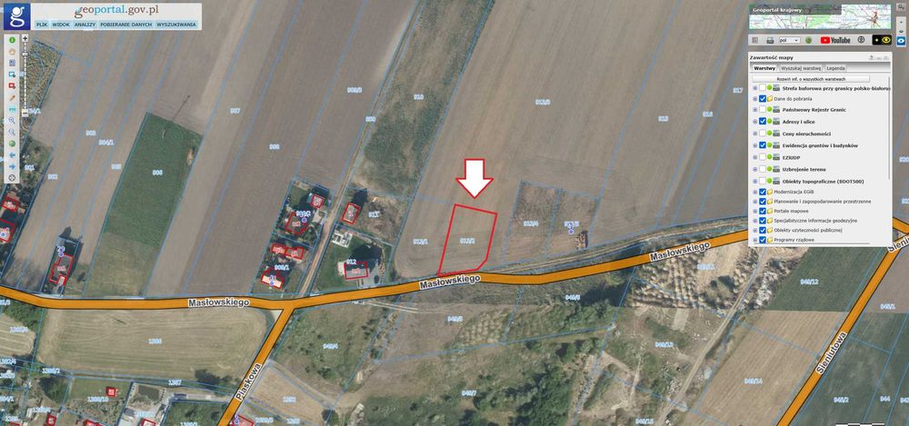 Działka budowlana Zduny 1044m2 z fundamentem domu
