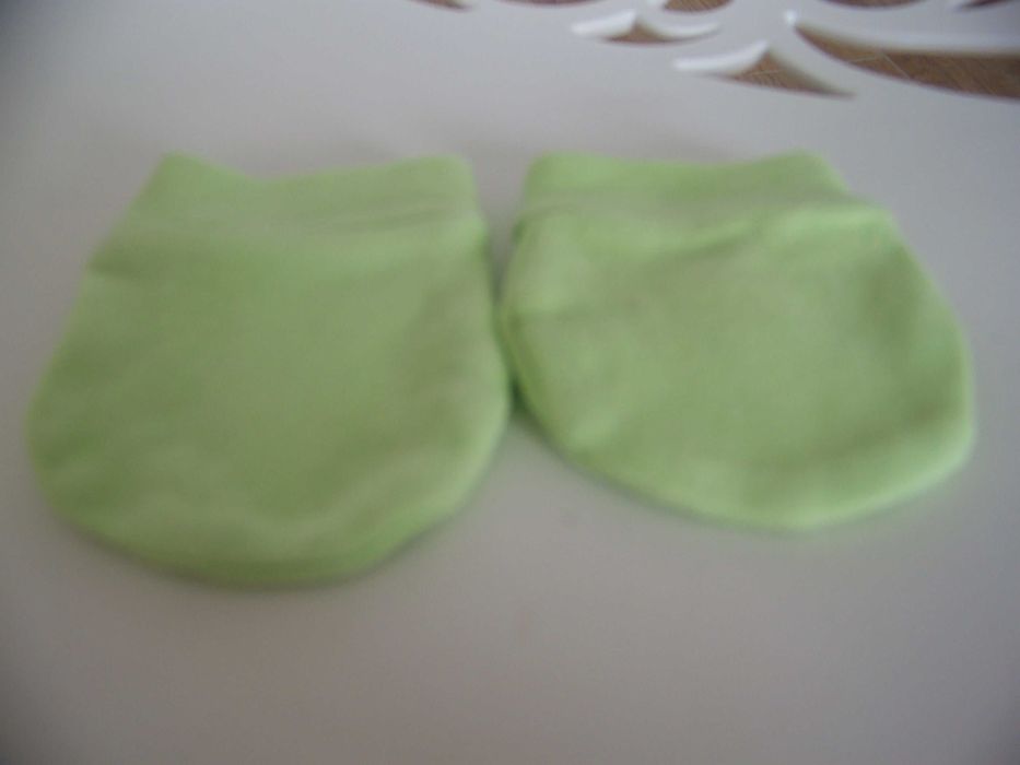 Łapki niedrapki, rękawiczki niemowlęce zielone uniseks drapanie noworo