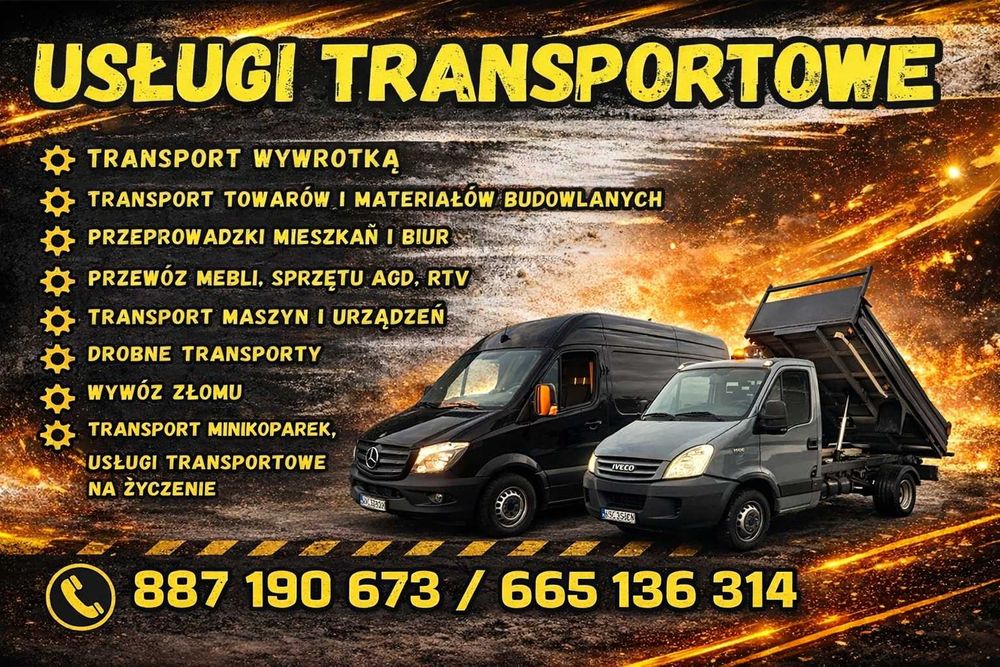 Usługi Transportowe oraz Usługi Wywrotką– Szybko, Bezpiecznie, Tanio!