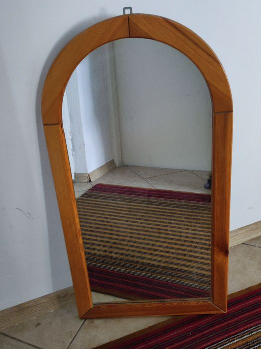 Lustro scienne w drewnianej ramie jak nowe