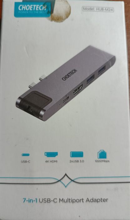 Док станція Choetech USB-C 7-в-1 (HUB-M24)