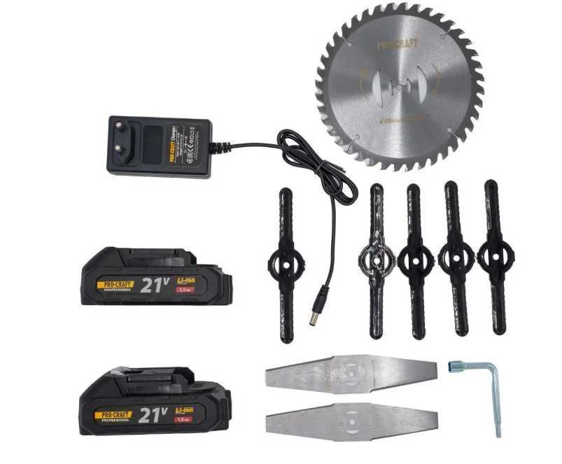 Акумуляторна коса Procraft PTA24, тример (2 акб та зарядний)