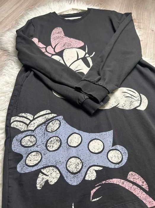 Cropp długa bluza tunika damska Myszka Minnie szary S 36 oversize
