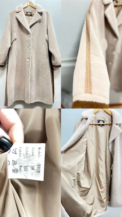 Модна, стильна шубка-пальто Тедді, овчина, 58 розмір