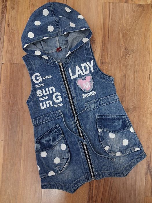 Джинсовая жилетка на девочку, 122-128