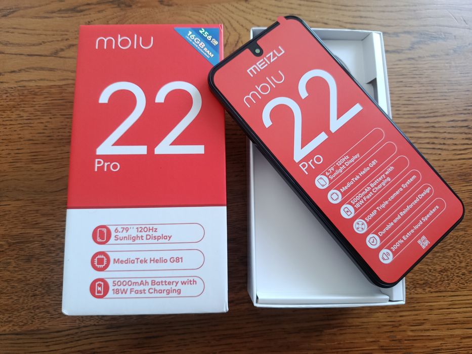 Новий Meizu Mblu 22Pro 16/256Gb чорний ( 50МP камера, 5000mAp батарея)