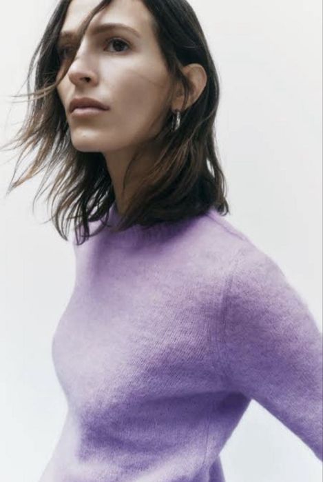 Ліловий светр вовна альпака zara