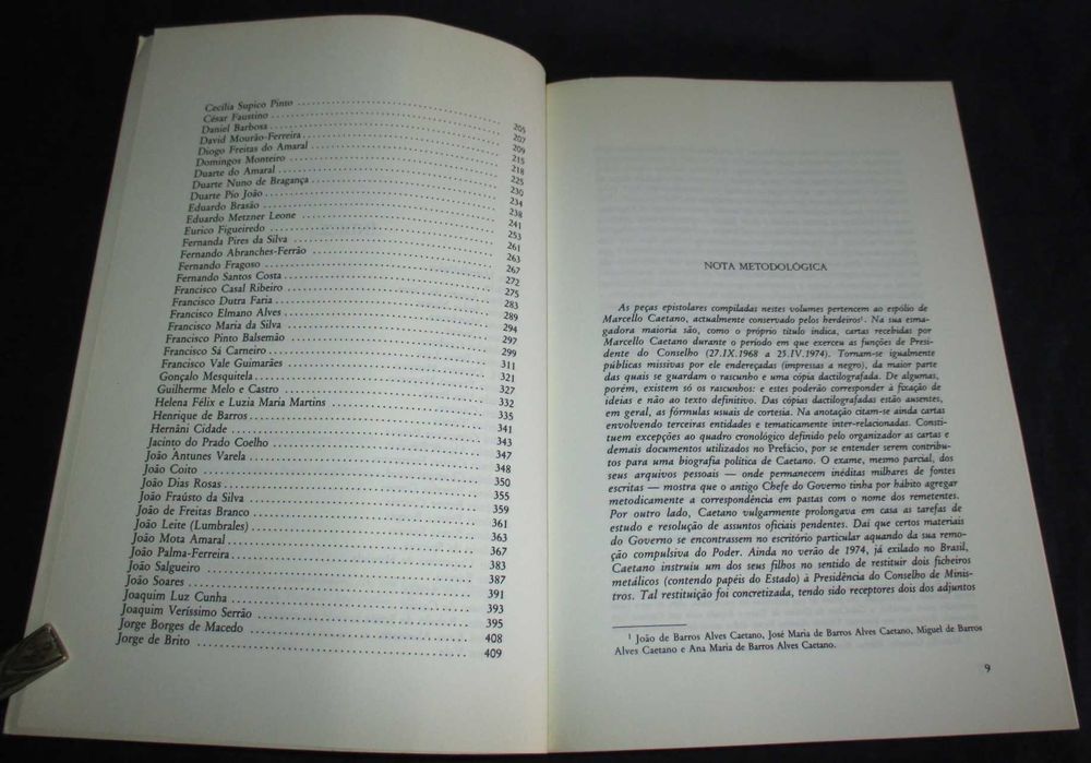 Livro Cartas Particulares a Marcello Caetano 1º Volume