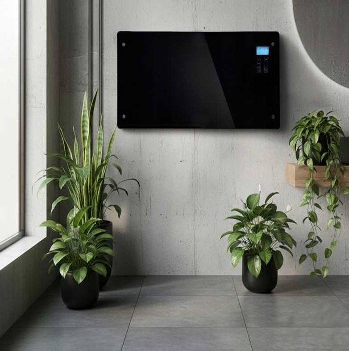 Elektryczny Grzejnik Płaski Szklany Przenośny Ścienny Konwektor 2000W