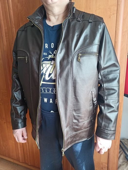 Skórzana kurtka z kamizelką