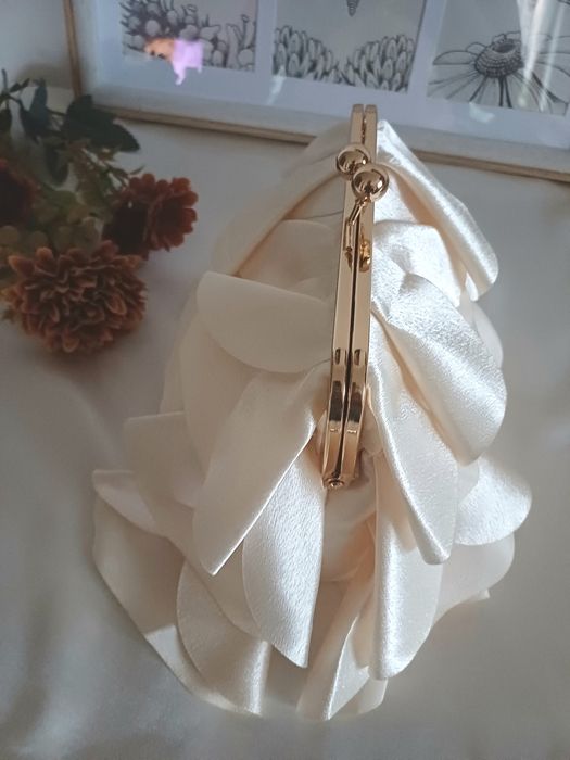 Torebka koktajlowa Kopertówka - Kwiatowa Morela