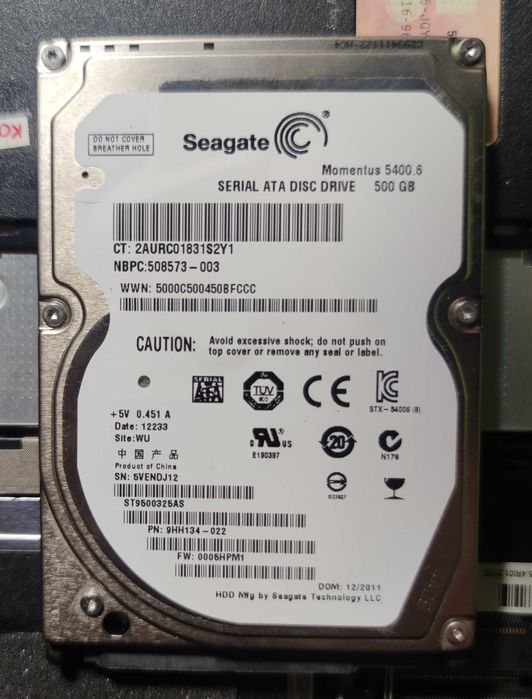 HDD 2,5" 500гб для ноутбука