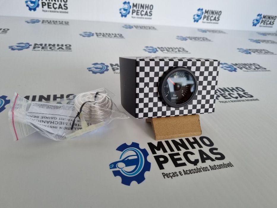 Manômetro Pressão de Turbo 2 Bares Fundo Preto