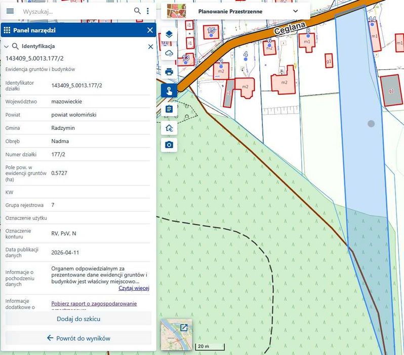 Sprzedam działkę w Nadmie