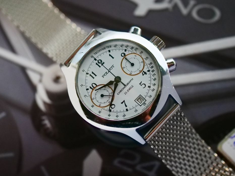 Poliot chronograph stary zegarek radziecki 3133 vintage chrono piekny