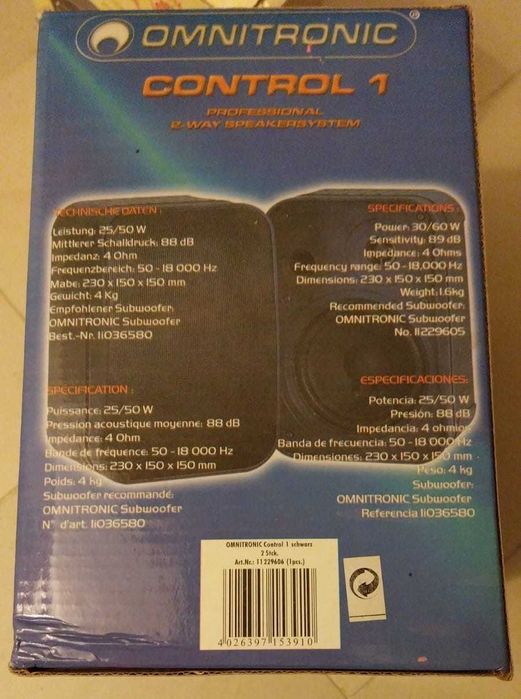 Altifalante OMNITRONIC Control 1 Monitores