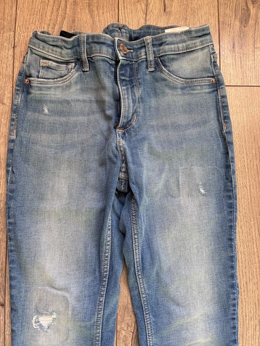Spodnie dziewczęce jeansy H&M 140 skinny fit denim