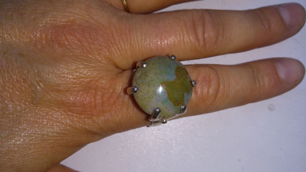 Pierścionek srebrny z natury. kamieniem , pr 3 , rozm. 25