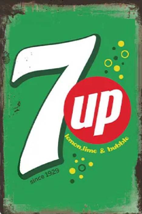 Vintage Seven Up Decorative Sign, New, 30 x 20 cm