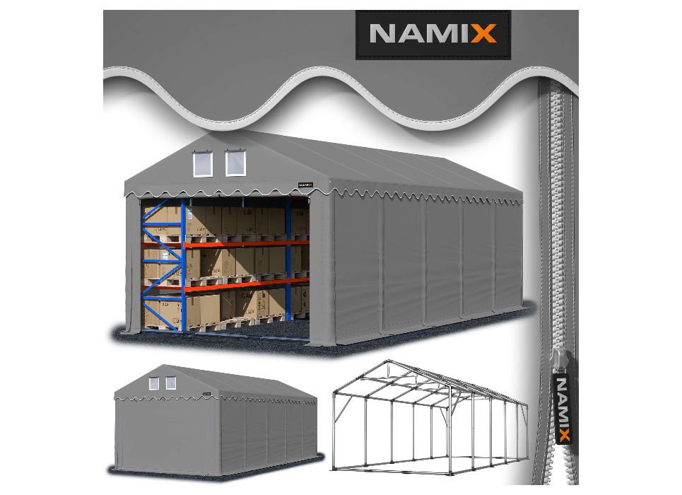 Namiot PRESTIGE 5x10-2,6m przemysłowy magazynowy MOCNY PVC 560g