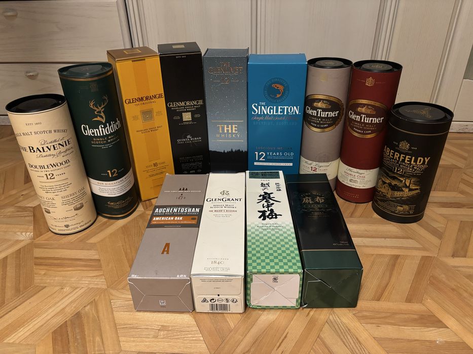 Tuby i kartony po whisky