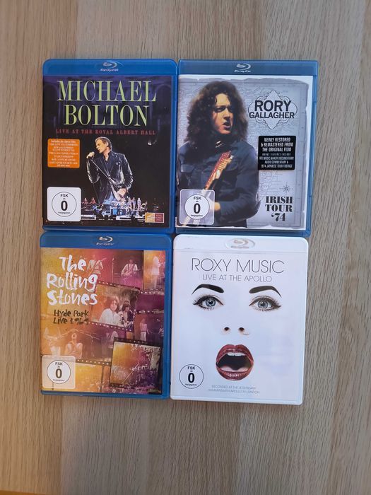 Michael Bolton Live At The Royal ..& Roxy Music Live .. & Rory Gallagher Irish Tour & The Rolling Stones Hyde Park Live 1969 4XBLU RAY Wys. GratisY