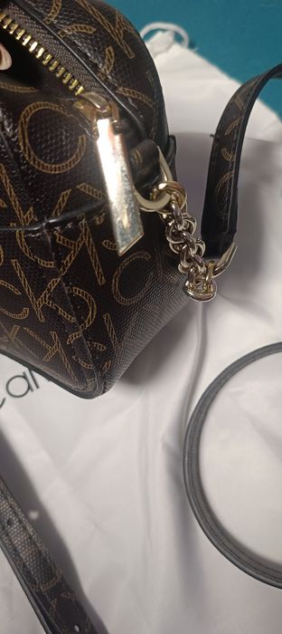 Torebka mała monogram Calvin Klein brąz