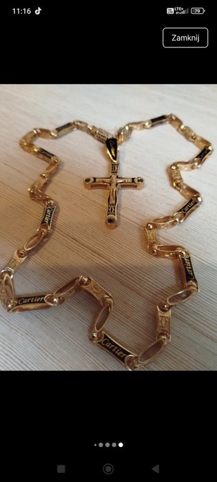 Cartier -Piękny Komplet -101gr.-w złoceniu 18k-750-10 mikronów