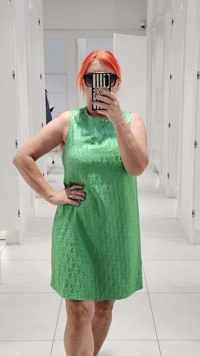 Dior Sukienka Soczysta Zieleń Monogram