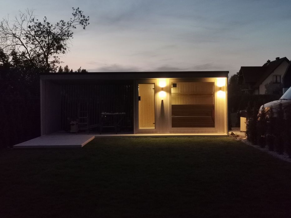 Sauna Ogrodowa 7x2,2m Taras Wiata Piec  Sterownik Hit