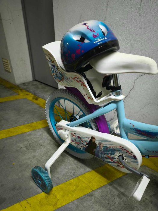 Bicicleta Frozen NOVA com Capacete, Joelheiras e Cotoveleiras