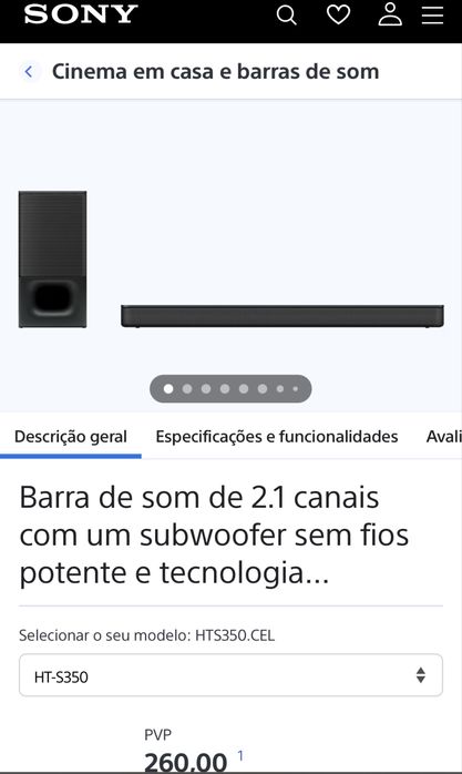 Sony ht-s350 novo selado em caixa com fatura